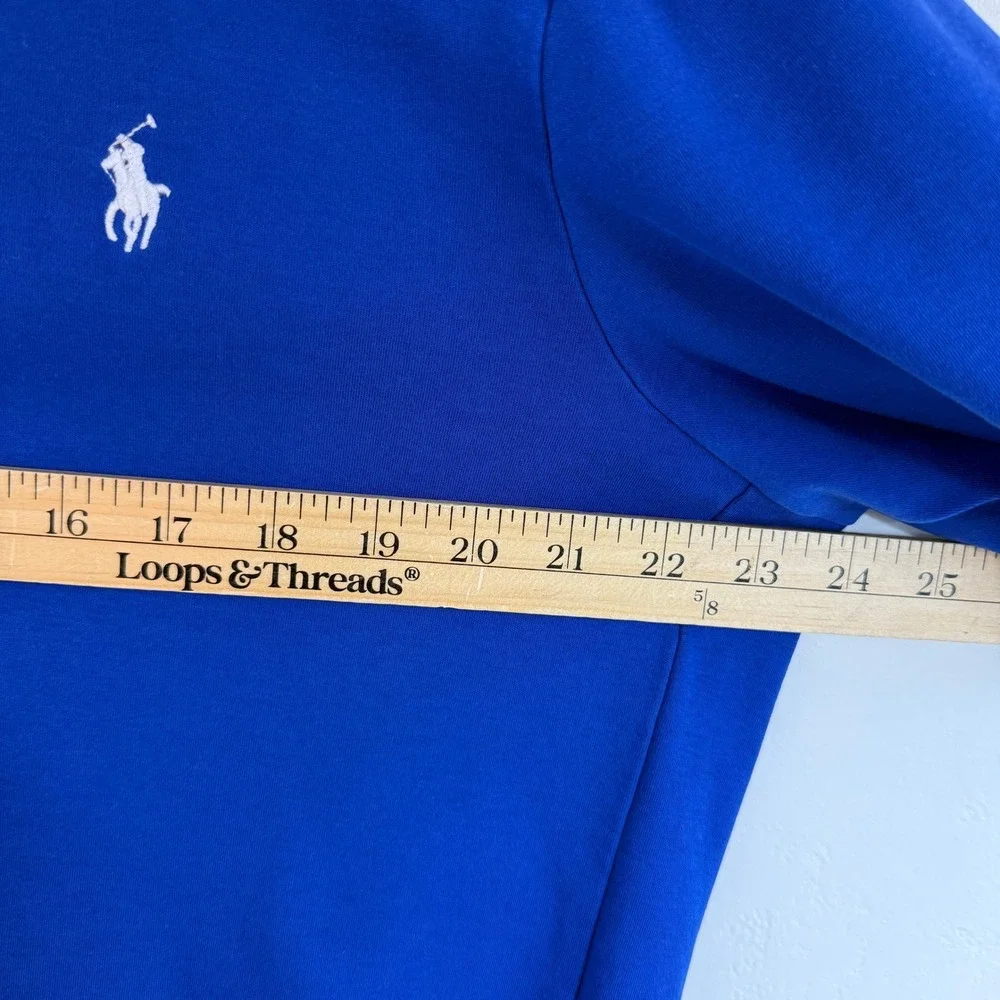 Polo Ralph Lauren Quarter Zip Pullover Blue Pima Cotton Preppy Old Money Golf L